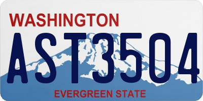 WA license plate AST3504