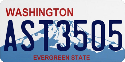 WA license plate AST3505