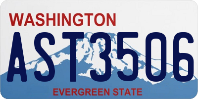 WA license plate AST3506