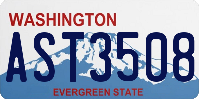 WA license plate AST3508