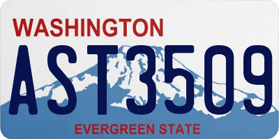 WA license plate AST3509