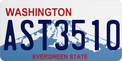 WA license plate AST3510