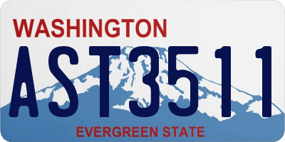 WA license plate AST3511