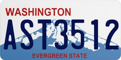 WA license plate AST3512