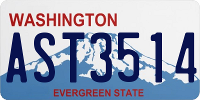WA license plate AST3514