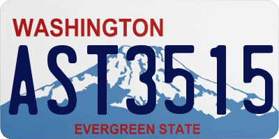 WA license plate AST3515