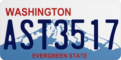 WA license plate AST3517