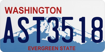 WA license plate AST3518