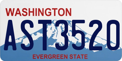 WA license plate AST3520