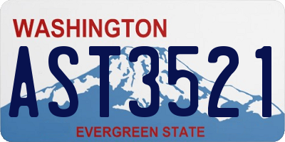 WA license plate AST3521