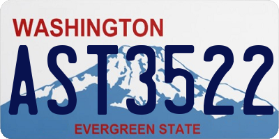 WA license plate AST3522