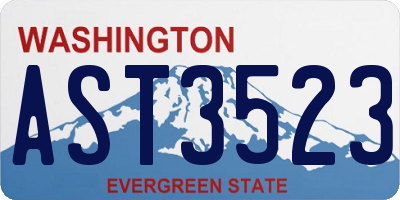 WA license plate AST3523