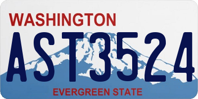 WA license plate AST3524