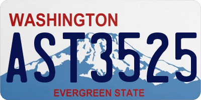 WA license plate AST3525