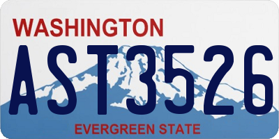 WA license plate AST3526