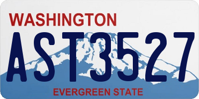 WA license plate AST3527