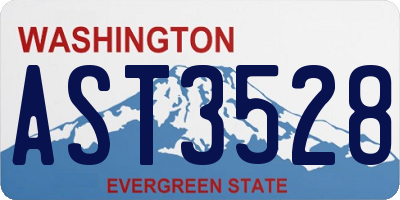 WA license plate AST3528