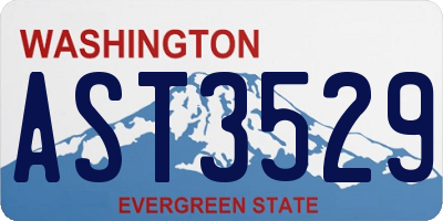 WA license plate AST3529