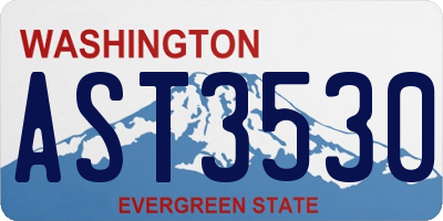 WA license plate AST3530