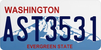 WA license plate AST3531