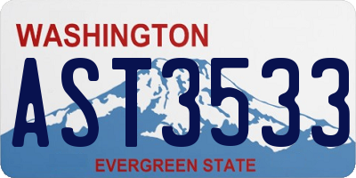 WA license plate AST3533