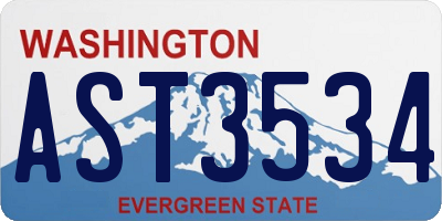 WA license plate AST3534