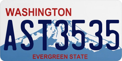 WA license plate AST3535