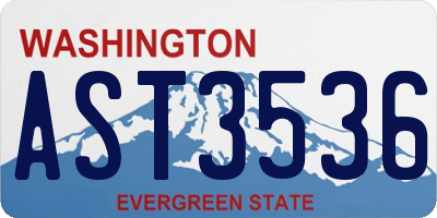 WA license plate AST3536