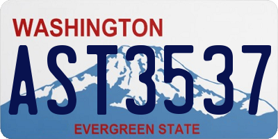 WA license plate AST3537