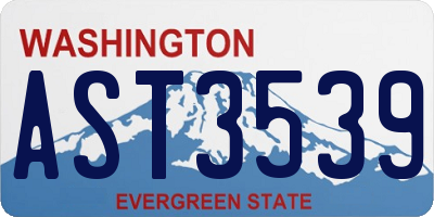 WA license plate AST3539