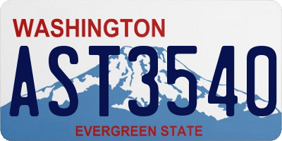 WA license plate AST3540