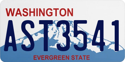 WA license plate AST3541