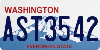 WA license plate AST3542