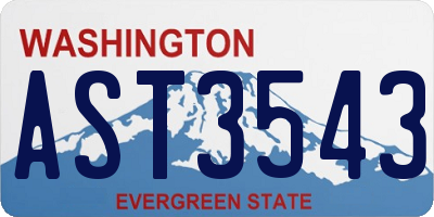 WA license plate AST3543