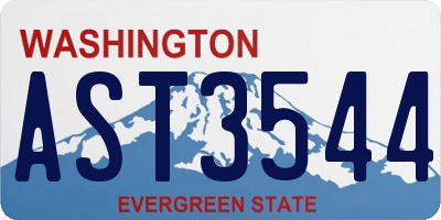 WA license plate AST3544