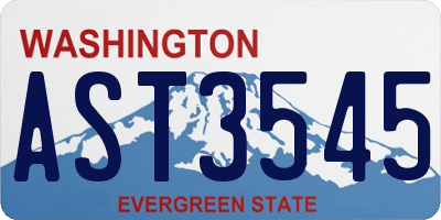 WA license plate AST3545