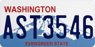 WA license plate AST3546