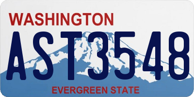 WA license plate AST3548