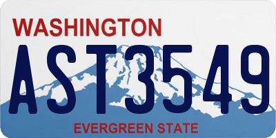 WA license plate AST3549