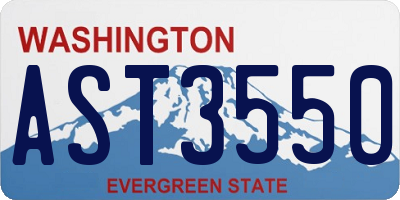 WA license plate AST3550