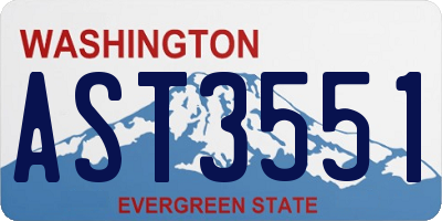 WA license plate AST3551