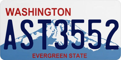 WA license plate AST3552