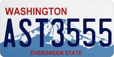 WA license plate AST3555