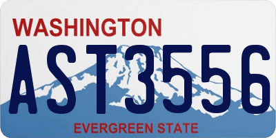 WA license plate AST3556