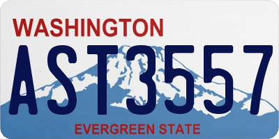WA license plate AST3557