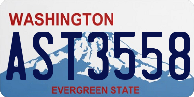 WA license plate AST3558