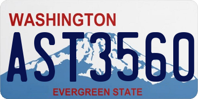 WA license plate AST3560