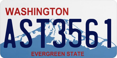 WA license plate AST3561