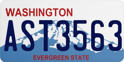 WA license plate AST3563