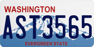 WA license plate AST3565